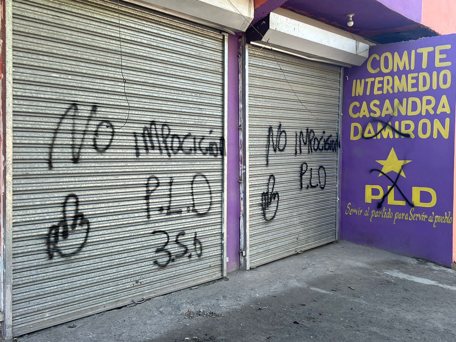 PLD denuncia actos vandálicos en su local y vallas publicitarias en el distrito municipal de La Caleta