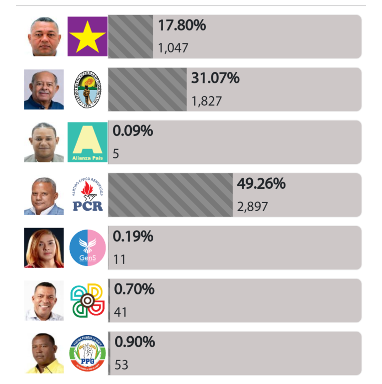 Conozca los resultados del primer boletín de las elecciones municipales de Boca Chica y La Caleta