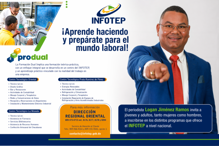 Periodista Logan Jiménez Ramos exhorta a jóvenes y adultos a capacitarse en programas técnicos del INFOTEP